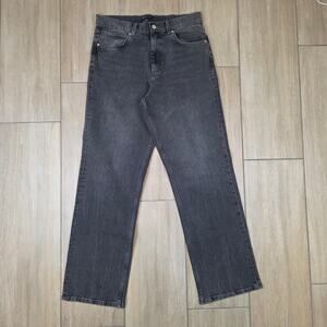 ASOS DESIGN Straight Leg Jeans Mens 32x34 Black High Rise 99% Cotton Denim